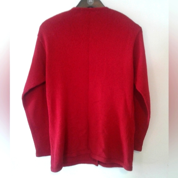 Gold Button Up Sweater Jones New York Jacket Cardigan Size Medium wool blend - Picture 4 of 5